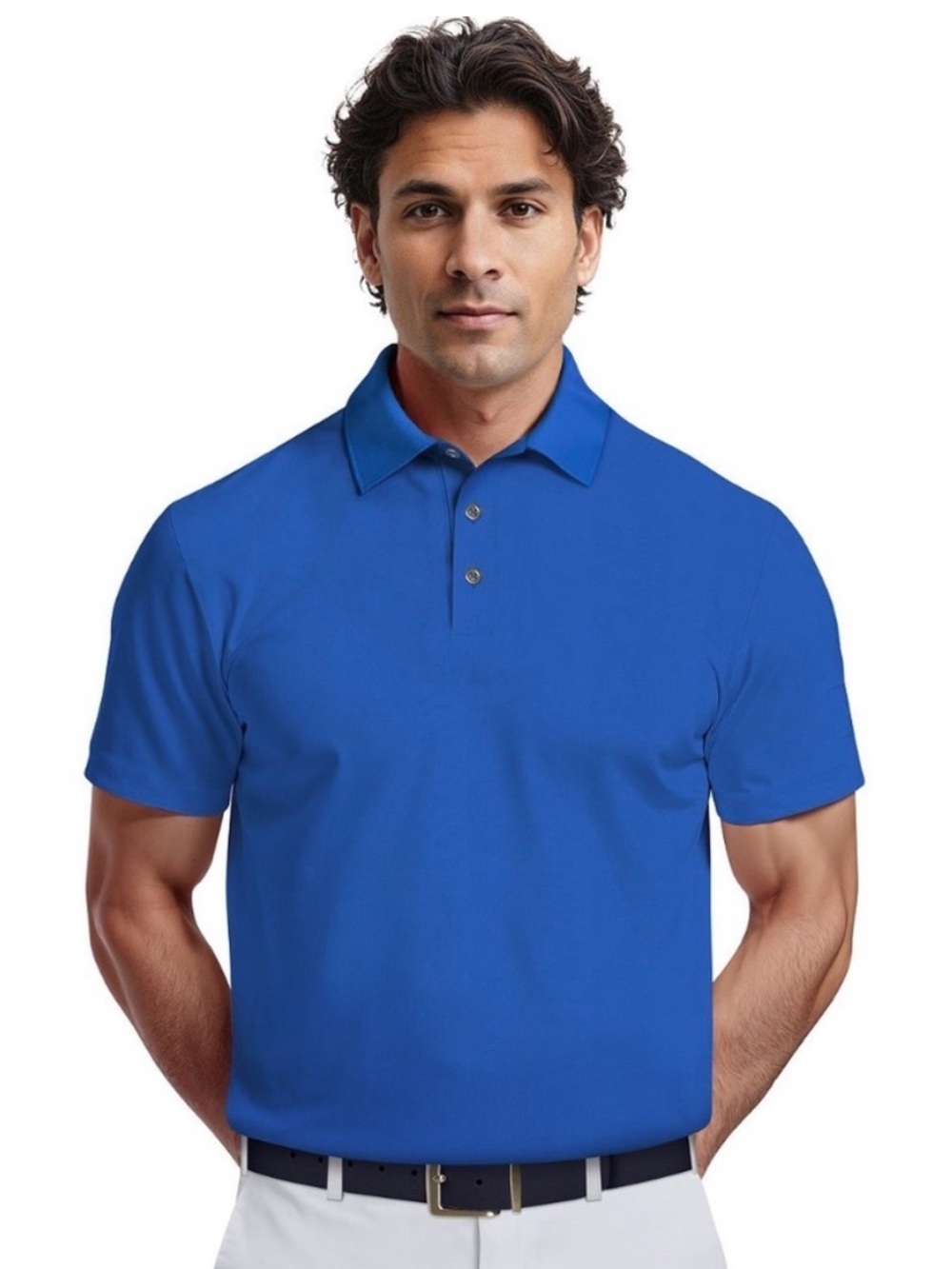 PGA Tour Men's Cobalt Blue Polo Shirt